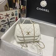 CHANEL MINI FLAP BAG WITH HANDLE WHITE 93749 SIZE 19 x 7 x 14 CM - 1