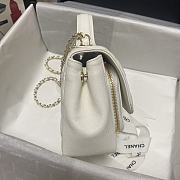 CHANEL MINI FLAP BAG WITH HANDLE WHITE 93749 SIZE 19 x 7 x 14 CM - 6
