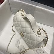 CHANEL MINI FLAP BAG WITH HANDLE WHITE 93749 SIZE 19 x 7 x 14 CM - 5