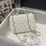 CHANEL MINI FLAP BAG WITH HANDLE WHITE 93749 SIZE 19 x 7 x 14 CM - 3