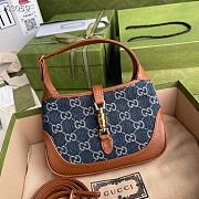 JACKIE 1961 MINI SHOULDER BAG GG JACQUARD DENIM 637092 SIZE 19 x 13 x 3 CM - 1
