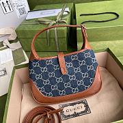 JACKIE 1961 MINI SHOULDER BAG GG JACQUARD DENIM 637092 SIZE 19 x 13 x 3 CM - 2