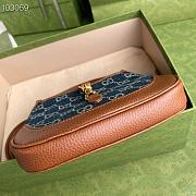 JACKIE 1961 MINI SHOULDER BAG GG JACQUARD DENIM 637092 SIZE 19 x 13 x 3 CM - 5