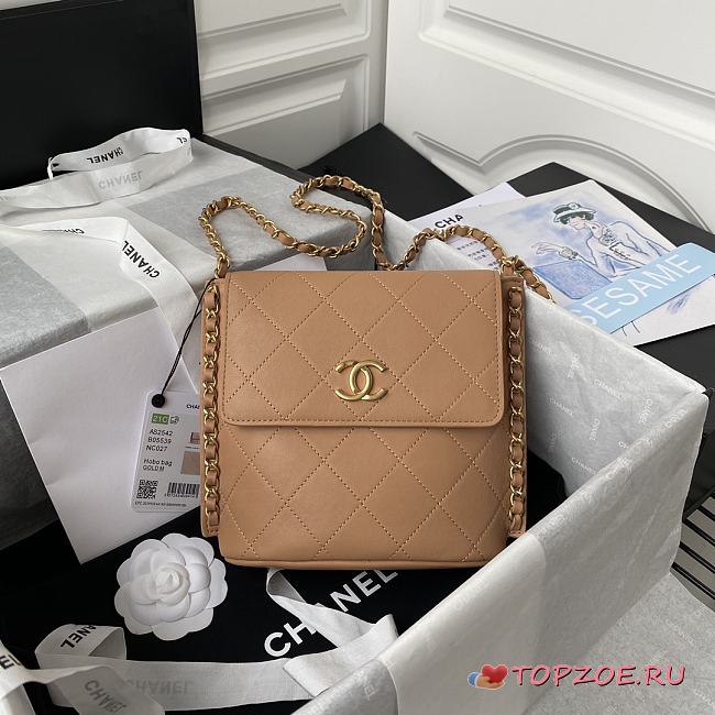 SMALL HOBO BAG BEIGE 19CM - 1