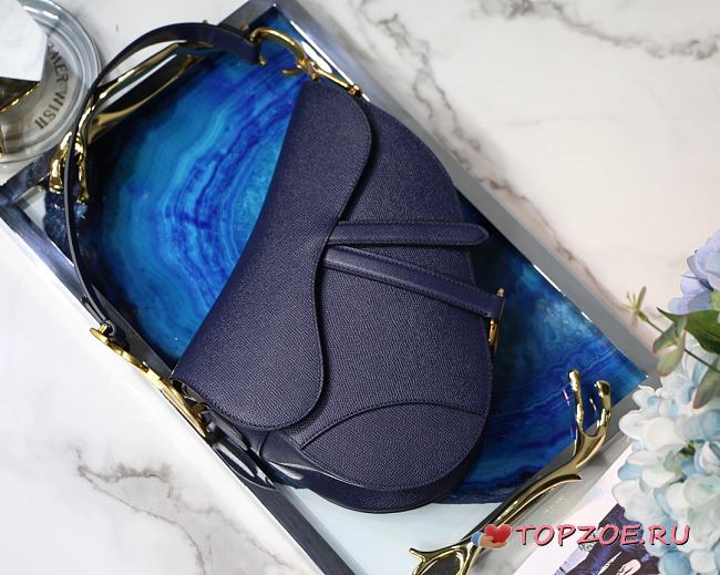 DIOR SADDLE BAG INDIGO BLUE M0446 SIZE 25.5 x 20 x 6.5 CM - 1
