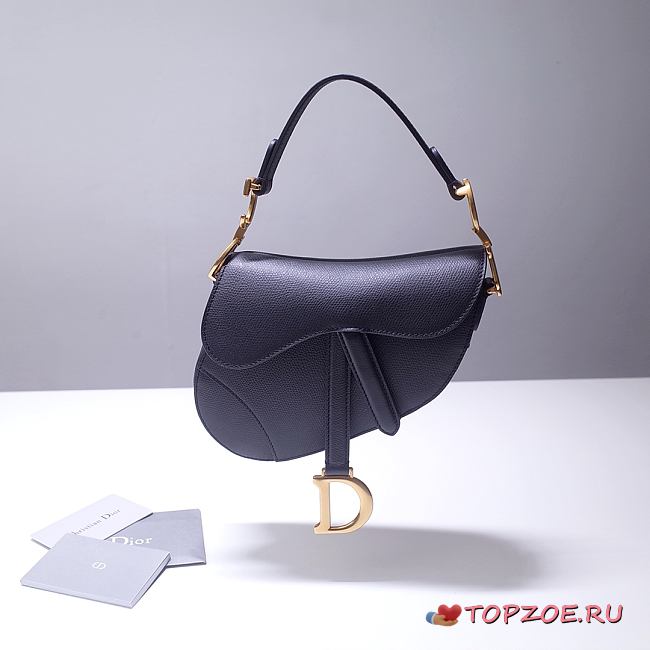 DIOR MINI SADDLE BAG BLACK M0447 SIZE 21 x 18 x 5 CM - 1