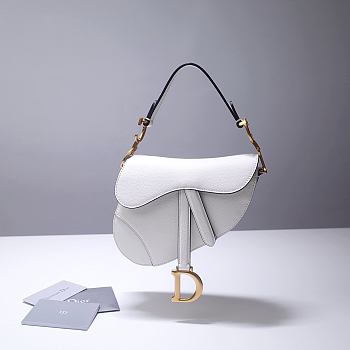 DIOR MINI SADDLE BAG WHITE M0447 SIZE 21 x 18 x 5 CM