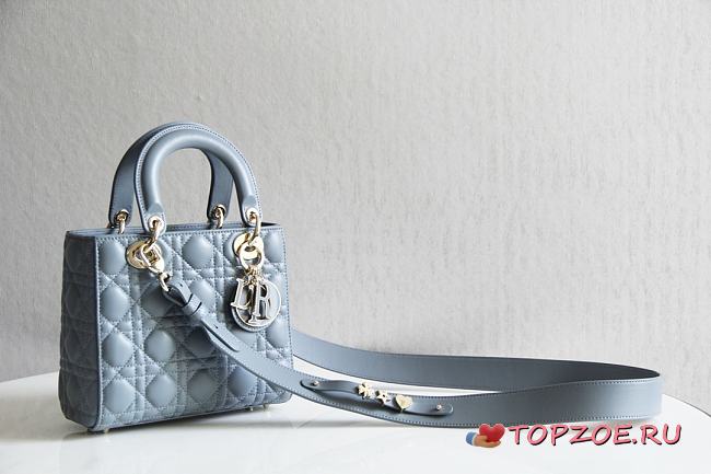 LADY DIOR MY ABCDIOR BAG DENIM BLUE M0538 SIZE 20 x 16.5 x 8 CM - 1
