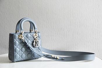 LADY DIOR MY ABCDIOR BAG DENIM BLUE M0538 SIZE 20 x 16.5 x 8 CM