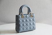 LADY DIOR MY ABCDIOR BAG DENIM BLUE M0538 SIZE 20 x 16.5 x 8 CM - 3