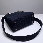 DIOR MEDIUM LADY D-LITE BAG INDIGO BLUE M0565 SIZE 24 x 20 x 11 CM - 5