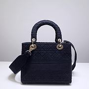 DIOR MEDIUM LADY D-LITE BAG INDIGO BLUE M0565 SIZE 24 x 20 x 11 CM - 6
