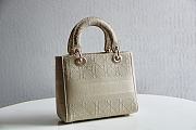 DIOR MEDIUM LADY D-LITE BAG BEIGE M0565 SIZE 24 x 20 x 11 CM - 4