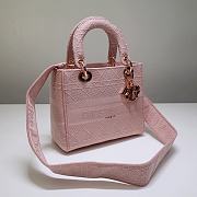 DIOR MEDIUM LADY D-LITE BAG BOIS DE ROSE M0565 SIZE 24 x 20 x 11 CM - 2