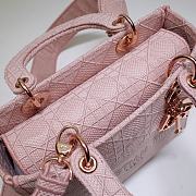 DIOR MEDIUM LADY D-LITE BAG BOIS DE ROSE M0565 SIZE 24 x 20 x 11 CM - 3
