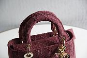 DIOR MEDIUM LADY D-LITE BAG ROSEWOOD M0565 SIZE 24 x 20 x 11 CM - 4