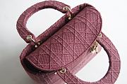 DIOR MEDIUM LADY D-LITE BAG ROSEWOOD M0565 SIZE 24 x 20 x 11 CM - 5