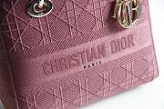 DIOR MEDIUM LADY D-LITE BAG ROSEWOOD M0565 SIZE 24 x 20 x 11 CM - 6