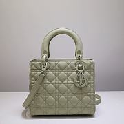 MEDIUM ULTRAMATTE LADY DIOR BAG AVOCADO GREEN M0565 SIZE 24 x 20 x 11 CM - 1