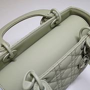 MEDIUM ULTRAMATTE LADY DIOR BAG AVOCADO GREEN M0565 SIZE 24 x 20 x 11 CM - 3