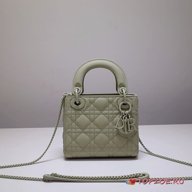 MINI ULTRAMATTE LADY DIOR BAG AVOCADO GREEN M0505 SIZE 17 x 15 x 7 CM - 1