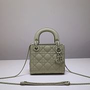 MINI ULTRAMATTE LADY DIOR BAG AVOCADO GREEN M0505 SIZE 17 x 15 x 7 CM - 1