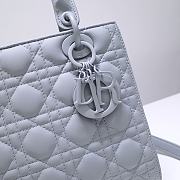 MEDIUM ULTRAMATTE LADY DIOR BAG DENIM BLUE M0565 SIZE 24 x 20 x 11 CM - 2