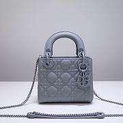 MINI ULTRAMATTE LADY DIOR BAG DENIM BLUE M0505 SIZE 17 x 15 x 7 CM - 1