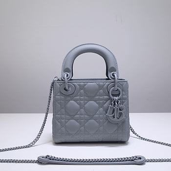 MINI ULTRAMATTE LADY DIOR BAG DENIM BLUE M0505 SIZE 17 x 15 x 7 CM