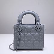 MINI ULTRAMATTE LADY DIOR BAG DENIM BLUE M0505 SIZE 17 x 15 x 7 CM - 2