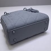 MINI ULTRAMATTE LADY DIOR BAG DENIM BLUE M0505 SIZE 17 x 15 x 7 CM - 3