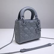 MINI ULTRAMATTE LADY DIOR BAG DENIM BLUE M0505 SIZE 17 x 15 x 7 CM - 4