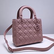 MEDIUM ULTRAMATTE LADY DIOR BAG NUDE PINK M0565 SIZE 24 x 20 x 11 CM - 5
