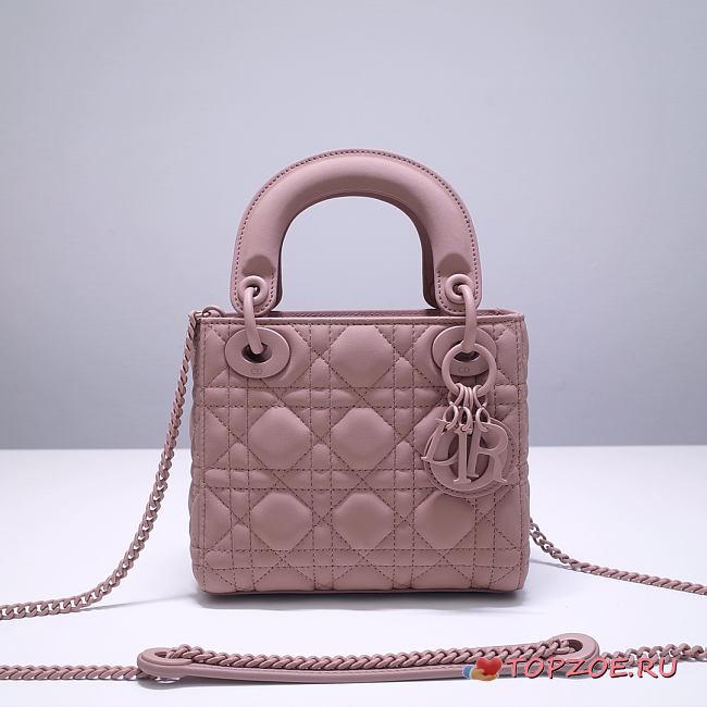 MINI ULTRAMATTE LADY DIOR BAG NUDE PINK M0505 SIZE 17 x 15 x 7 CM - 1