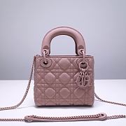 MINI ULTRAMATTE LADY DIOR BAG NUDE PINK M0505 SIZE 17 x 15 x 7 CM - 1