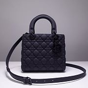 MEDIUM ULTRAMATTE LADY DIOR BAG INDIGO BLUE M0565 SIZE 24 x 20 x 11 CM - 1
