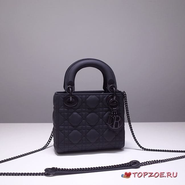 MINI ULTRAMATTE LADY DIOR BAG INDIGO BLUE M0505 SIZE 17 x 15 x 7 CM - 1