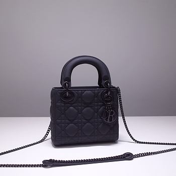 MINI ULTRAMATTE LADY DIOR BAG INDIGO BLUE M0505 SIZE 17 x 15 x 7 CM