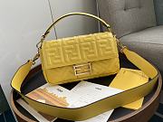 FENDI BAGUETTE YELLOW LEATHER 8BR600 SIZE 26 x 4 x 14 CM - 1