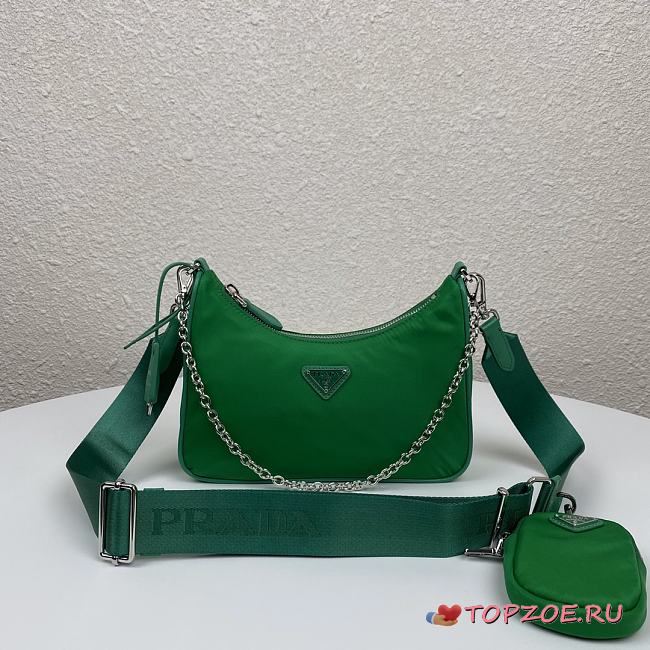 PRADA RE-EDITION 2005 RE-NYLON BAG GREEN 1BH204_R064 SIZE 22x12x6 CM - 1