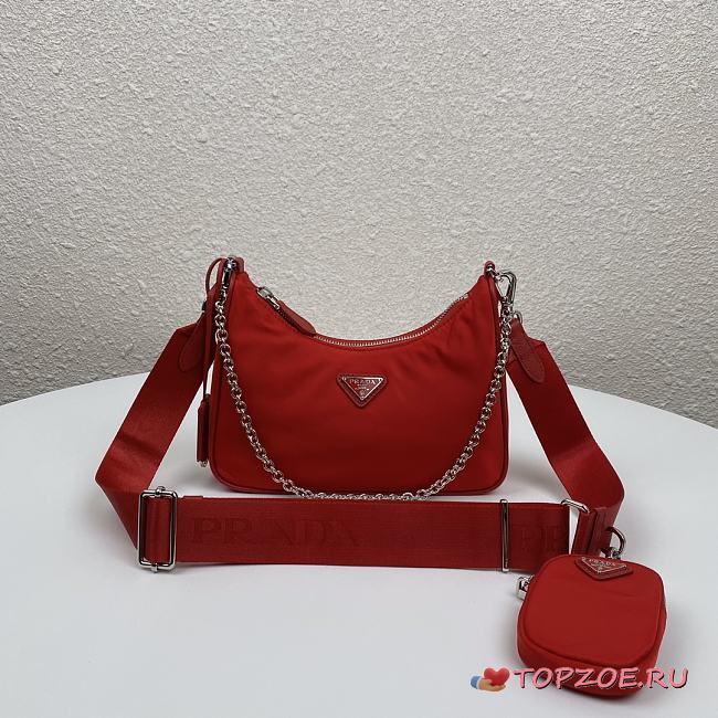 PRADA RE-EDITION 2005 RE-NYLON BAG RED 1BH204_R064 SIZE 22x12x6 CM - 1