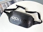 LV SUPREME BUM BAG BLACK M41810 24CM - 1