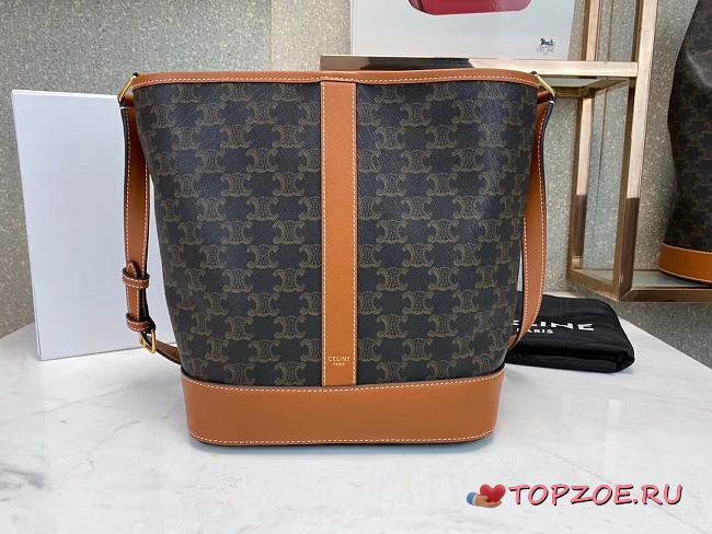 CELINE MEDIUM BUCKET TAN 191132 SIZE 33 x 27 x 17 CM - 1