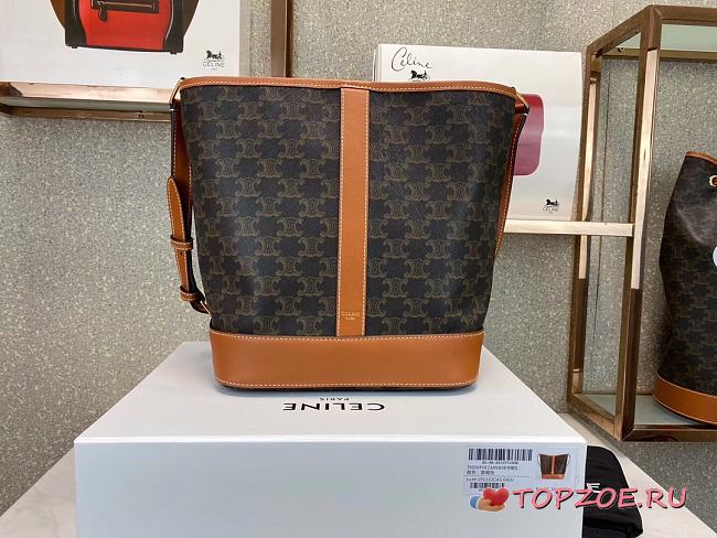 CELINE SMALL BUCKET TAN 191442 SIZE 20 × 22 × 13 CM - 1