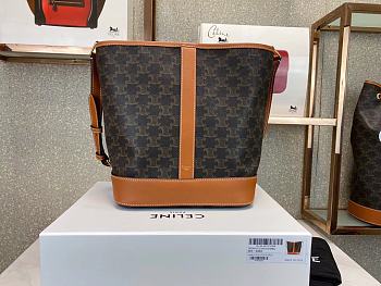 CELINE SMALL BUCKET TAN 191442 SIZE 20 × 22 × 13 CM