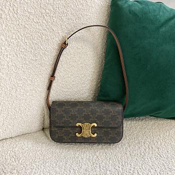 CELINE TRIOMPHE SHOULDER BAG TAN 194142 SIZE 20 × 10 × 4 CM