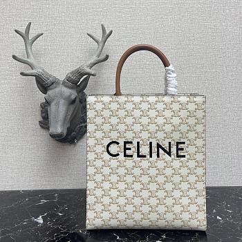 mini vertical cabas celine in textile with sulky print and calfskin