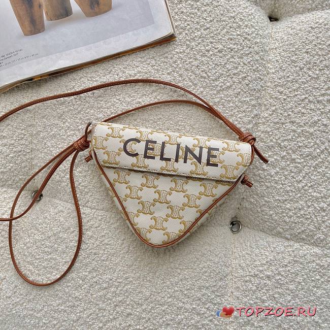 CELINE TRIANGLE BAG WHITE 195902 SIZE 21 × 15 × 4 CM - 1