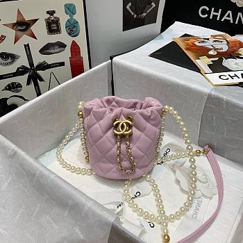 CHANEL MINI DRAWSTRING BAG LIGHT PINK 12CM