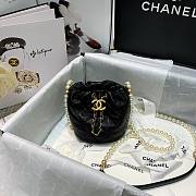 CHANEL MINI DRAWSTRING BAG BLACK 12CM - 1